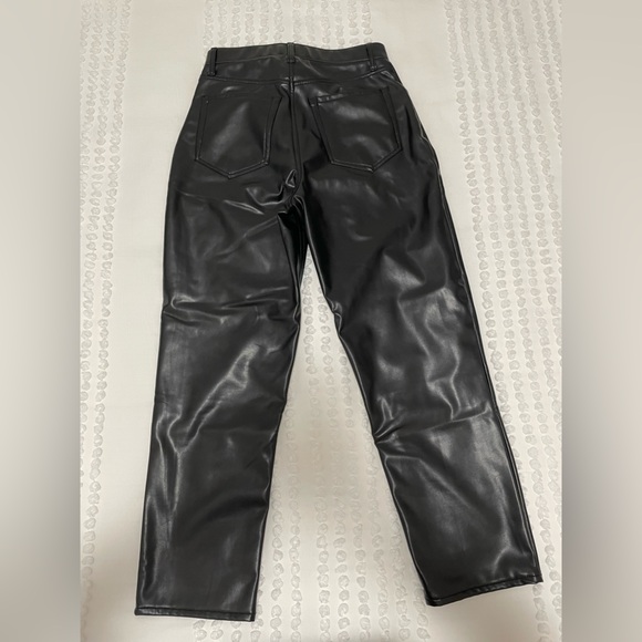 Abercrombie & Fitch The Ankle Straight Ultra High Rise Curve Love Vegan Leather - Picture 3 of 3